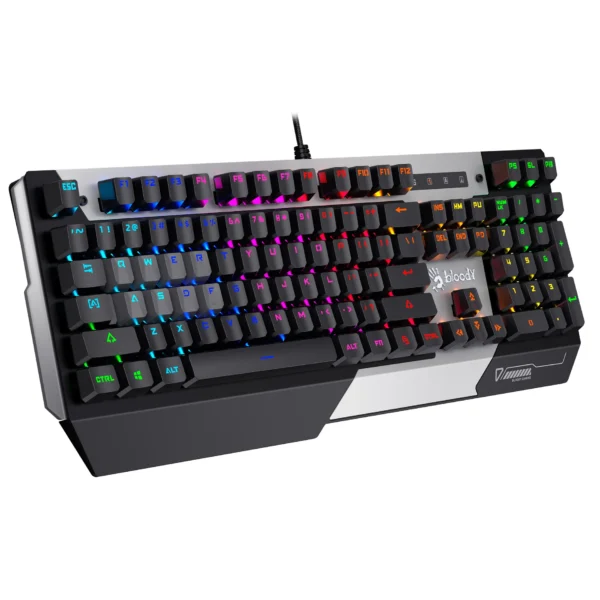 BLOODY K865R RGB Gaming Keyboard - Optical BLUE Switch - LK Tactile & Clicky (Gun Grey)