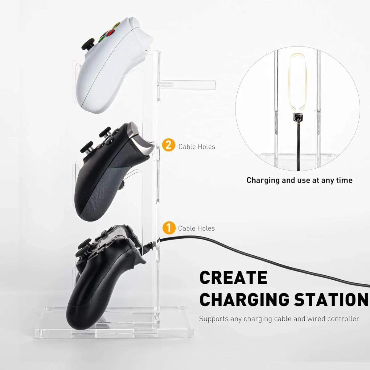 Universal 3 Tier Controller Stand and Headset Stand for Xbox ONE X Switch PS4 PS5 PC
