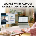 Logitech BRIO 100 Full HD 1080p webcam with auto-light balance, integrated privacy shutter, and built-in mic (Rose)