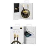 WiWU GD-101 18K GOLD DATA Cable 20W 2.4A USB to USB-C / Type-C Zinc Alloy + Nylon Braided (3M)