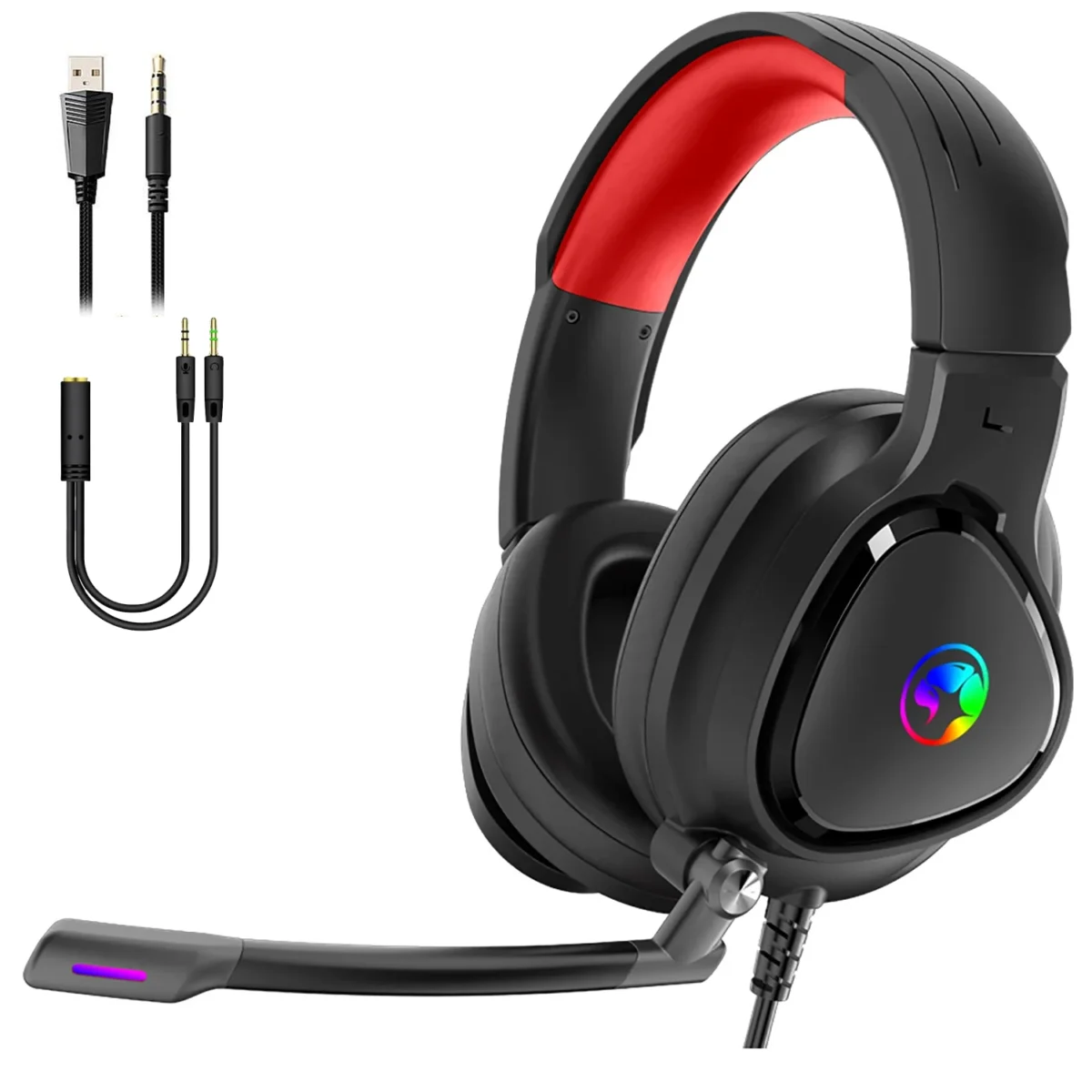 MARVO HG8958 RGB Gaming Headset - Stereo Surround Sound With Volume Control in Earcups