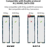 SSK Aluminum M.2 NVME SATA SSD Enclosure Adapter