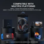 EKSA E900 PRO RGB Gaming Headset - 7.1 Surround Sound (Red)