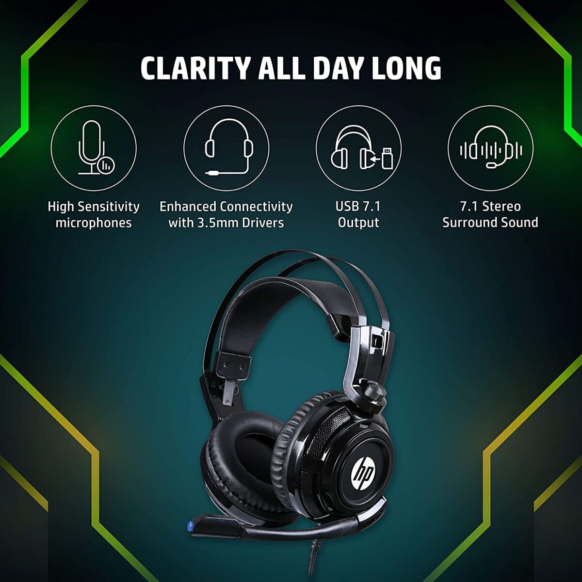 HP H200S USB Gaming Headset – 7.1 Surround Sound