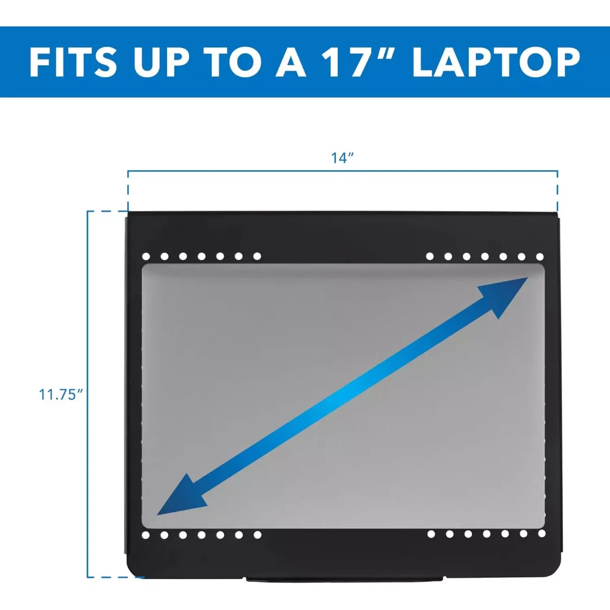 Laptop Desk Mount, Full Motion Laptop Arm with Vented Tray