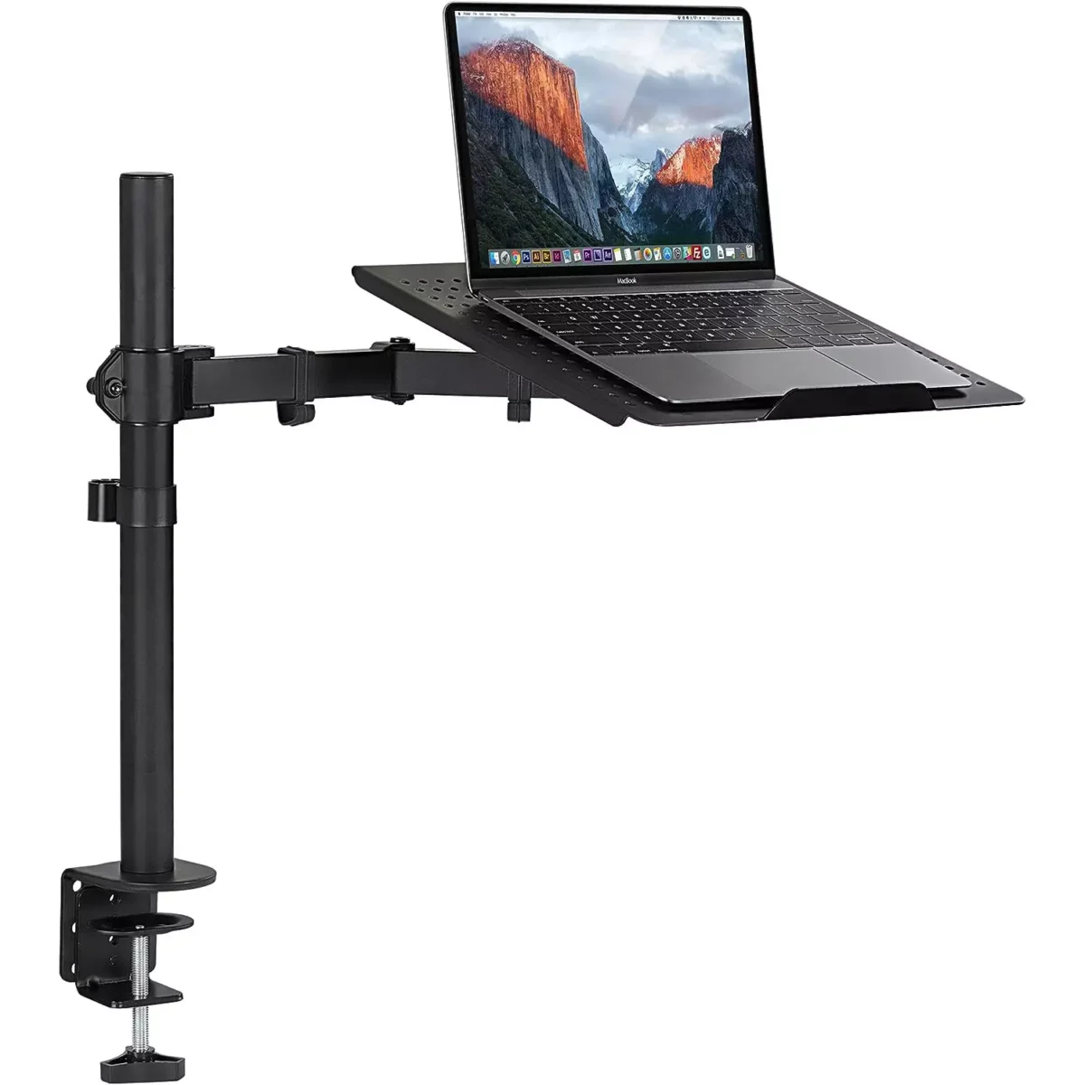 Laptop Desk Mount, Full Motion Laptop Arm with Vented Tray