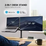 Laptop Monitor Mount, Single Monitor Desk Mount Holds 13-32 inch Computer Screen, Laptop Notebook Desk Mount Stand Fits Up to 17 inch, Fully Adjustable Weight Up to 10 Kg