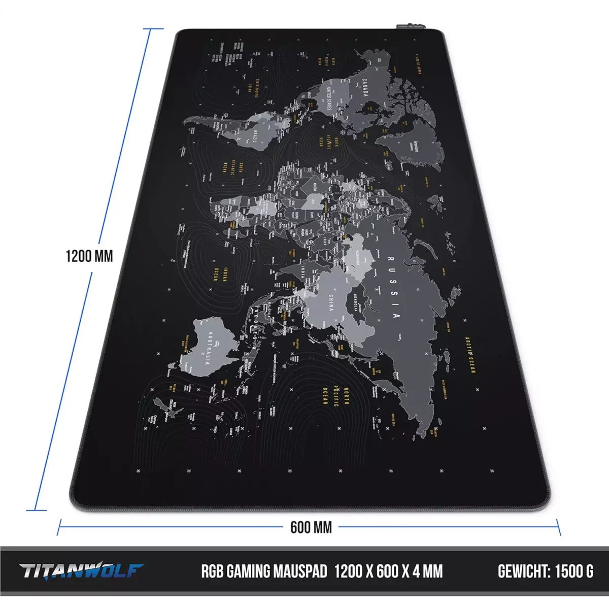 Titanwolf XXXL RGB Gaming Mouse Mat - 1200 x 600 mm