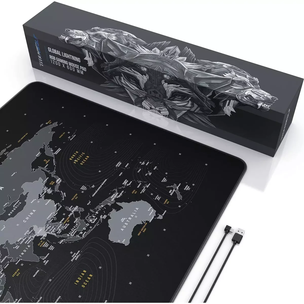 Titanwolf XXXL RGB Gaming Mouse Mat - 1200 x 600 mm