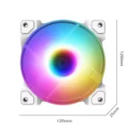 ID-COOLING DF-12025-ARGB Trio Snow Case Fan Addressable RGB 5V ARGB MB Aura Sync PWM Fan for CPU CoolerRaidatorPC Chassis (Remote Control Included)
