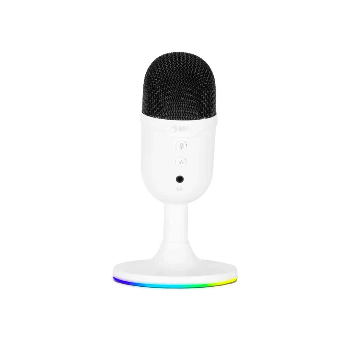 MARVO MIC06 USB RGB Gaming Microphone - Headphone 3.5MM outpute - MUTE button (White)