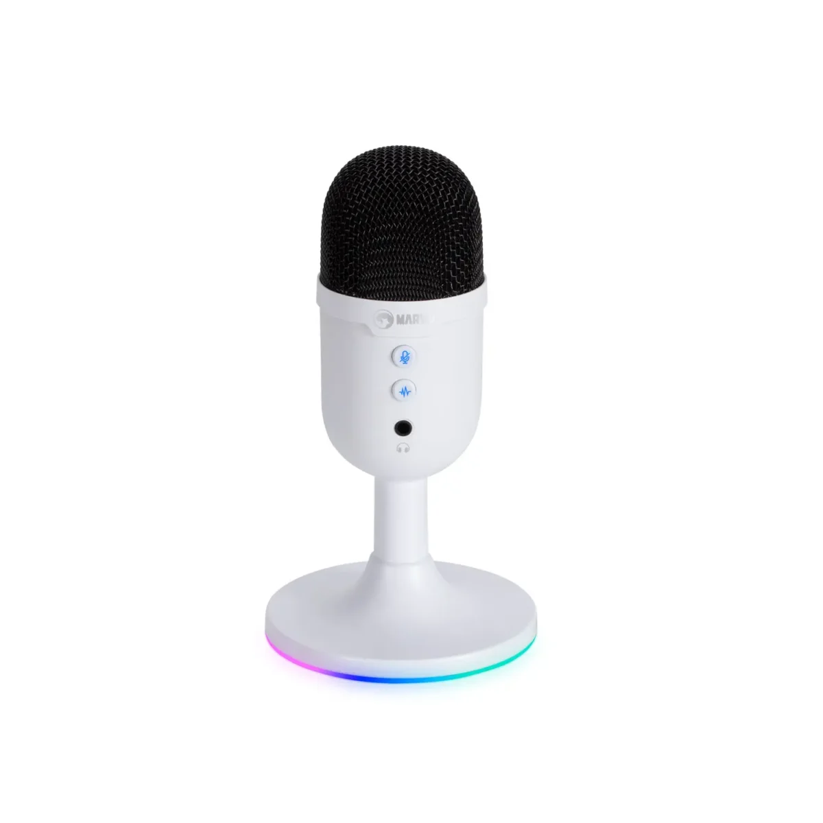 MARVO MIC06 USB RGB Gaming Microphone - Headphone 3.5MM outpute - MUTE button (White)