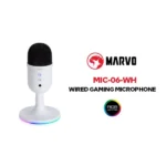 MARVO MIC06 USB RGB Gaming Microphone - Headphone 3.5MM outpute - MUTE button (White)