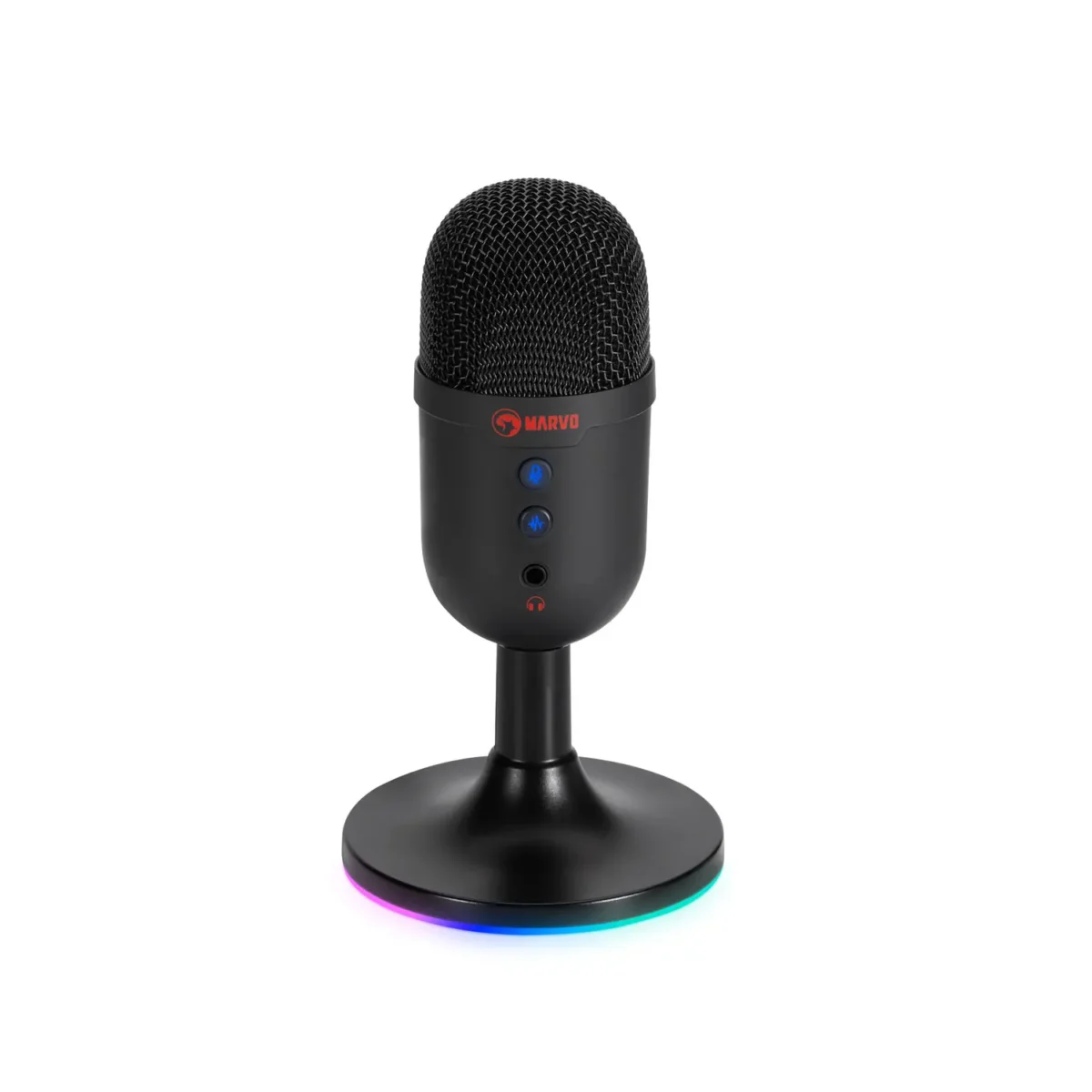 MARVO MIC06 USB RGB Gaming Microphone - Headphone 3.5MM outpute - MUTE button (Black)