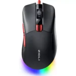 ZIDLI M85 RGB Gaming Mouse - Optical Sensor 16,000 DPI - 1000 Hz Polling Rate - Paracord Cable - Lightweigh 68G (Black)