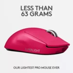 Logitech PRO X SUPERLIGHT Wireless Gaming Mouse HERO 25K (Magenta)