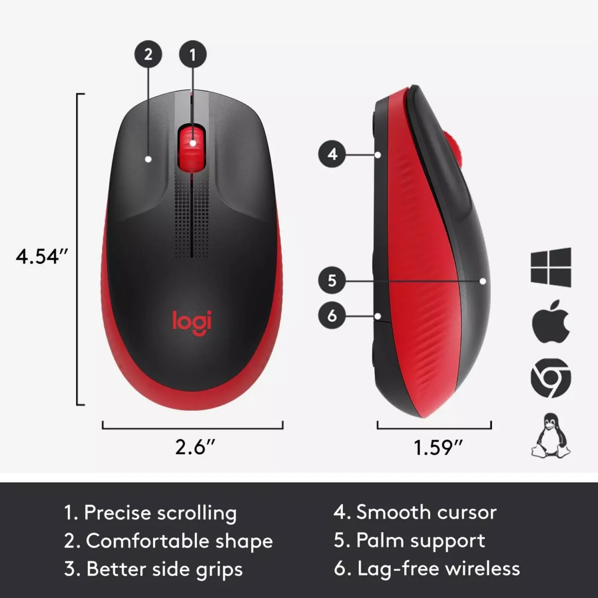 Logitech M190 WIRELESS MOUSE (RED)