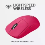 Logitech PRO X SUPERLIGHT Wireless Gaming Mouse HERO 25K (Magenta)