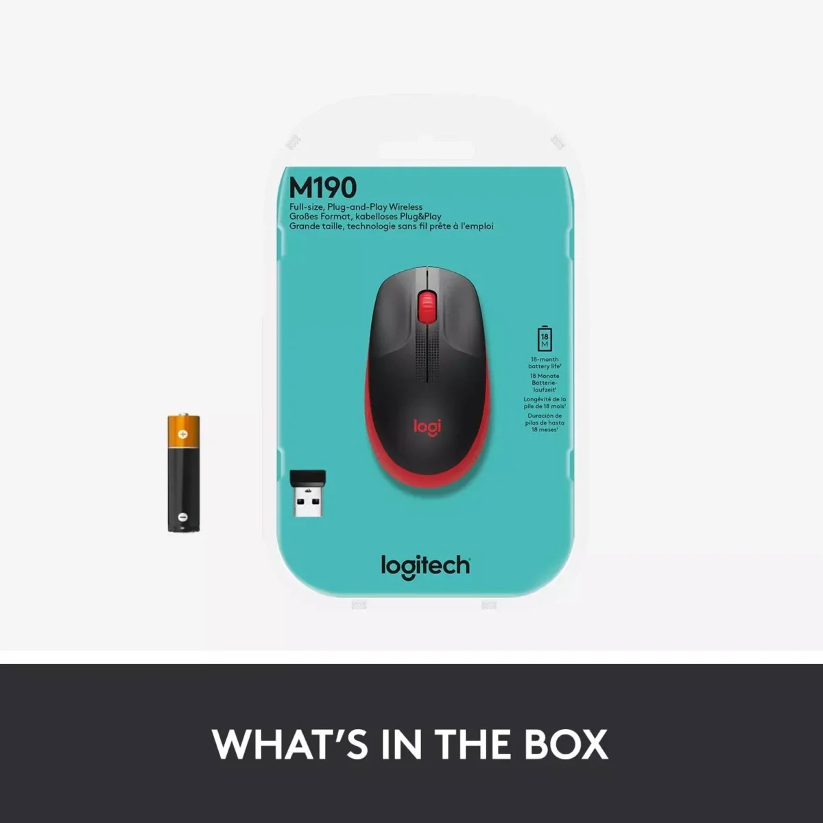 Logitech M190 WIRELESS MOUSE (RED)