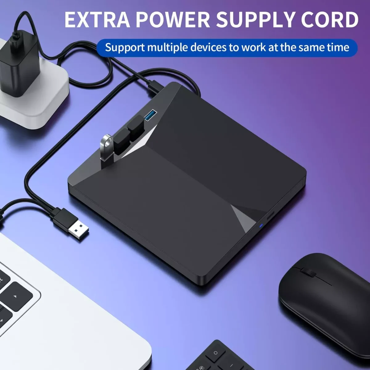 External Portable CD/DVD Burner Drive for Laptop - 7 in 1 USB 3.0 DVD Player