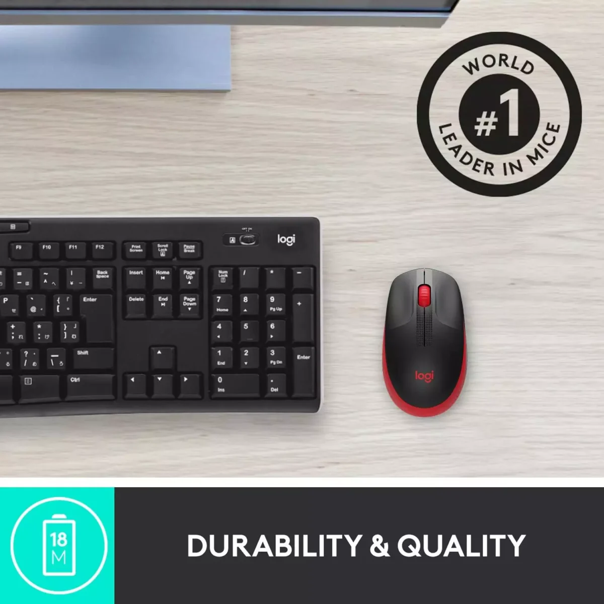 Logitech M190 WIRELESS MOUSE (RED)