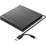 External Portable CDDVD +-RW Burner Optical Drive Reader Writer for Laptop, USB 3.0 & Type-C
