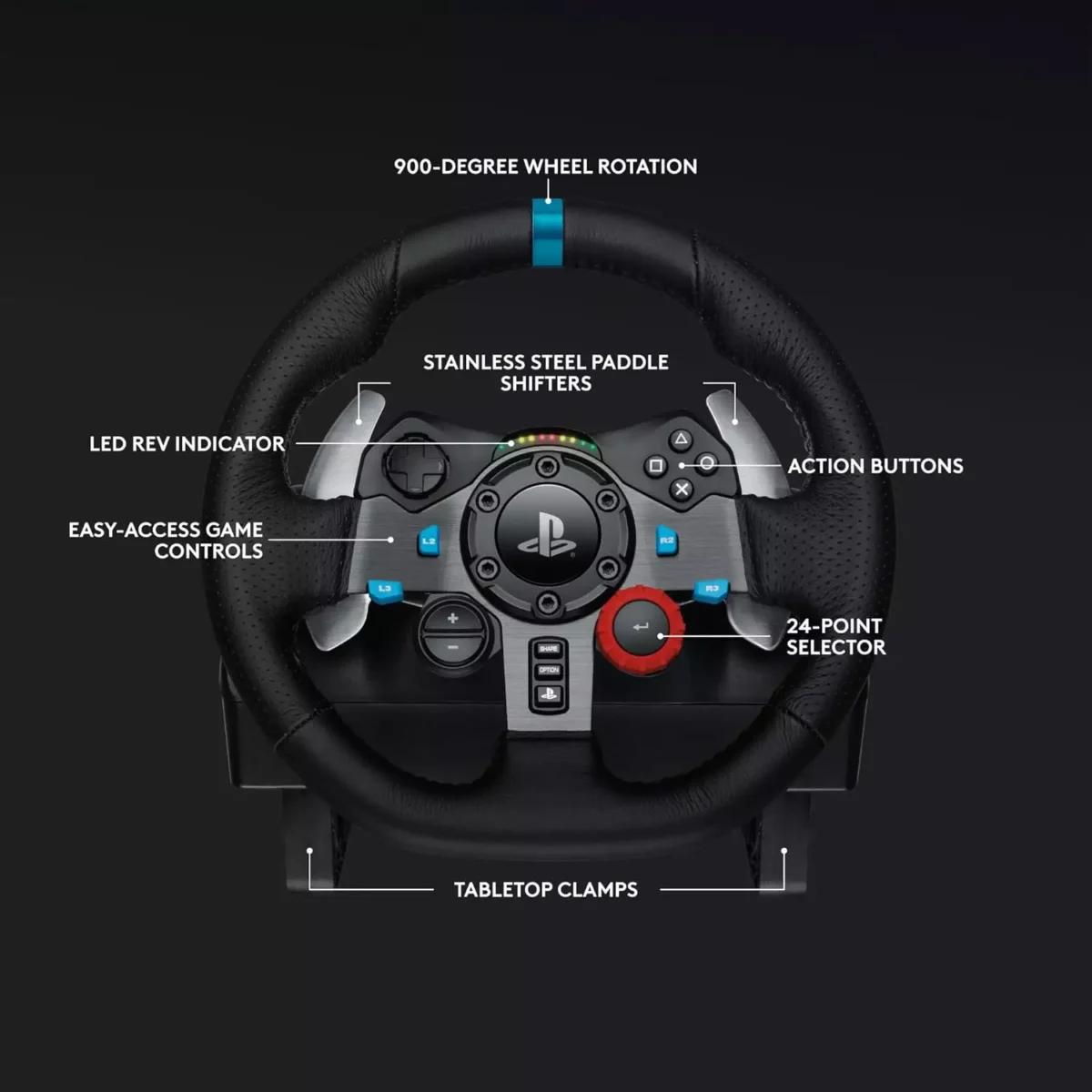 Logitech G29 Driving Force Racing Wheel and Pedals, Force Feedback, Real Leather + Logitech G Driving Force Shifter