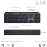 Logitech MX Keys S + MX Master 3S Combo - Performance Wireless Keyboard and Mouse with Palm Rest (Arabic)