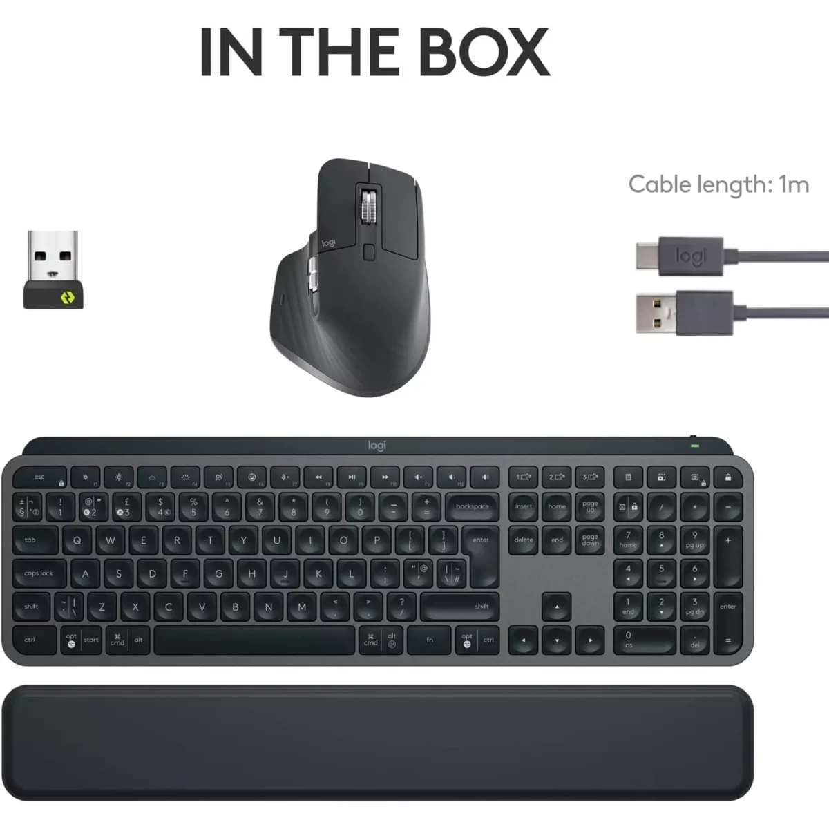 Logitech MX Keys S + MX Master 3S Combo - Performance Wireless Keyboard and Mouse with Palm Rest (Arabic)