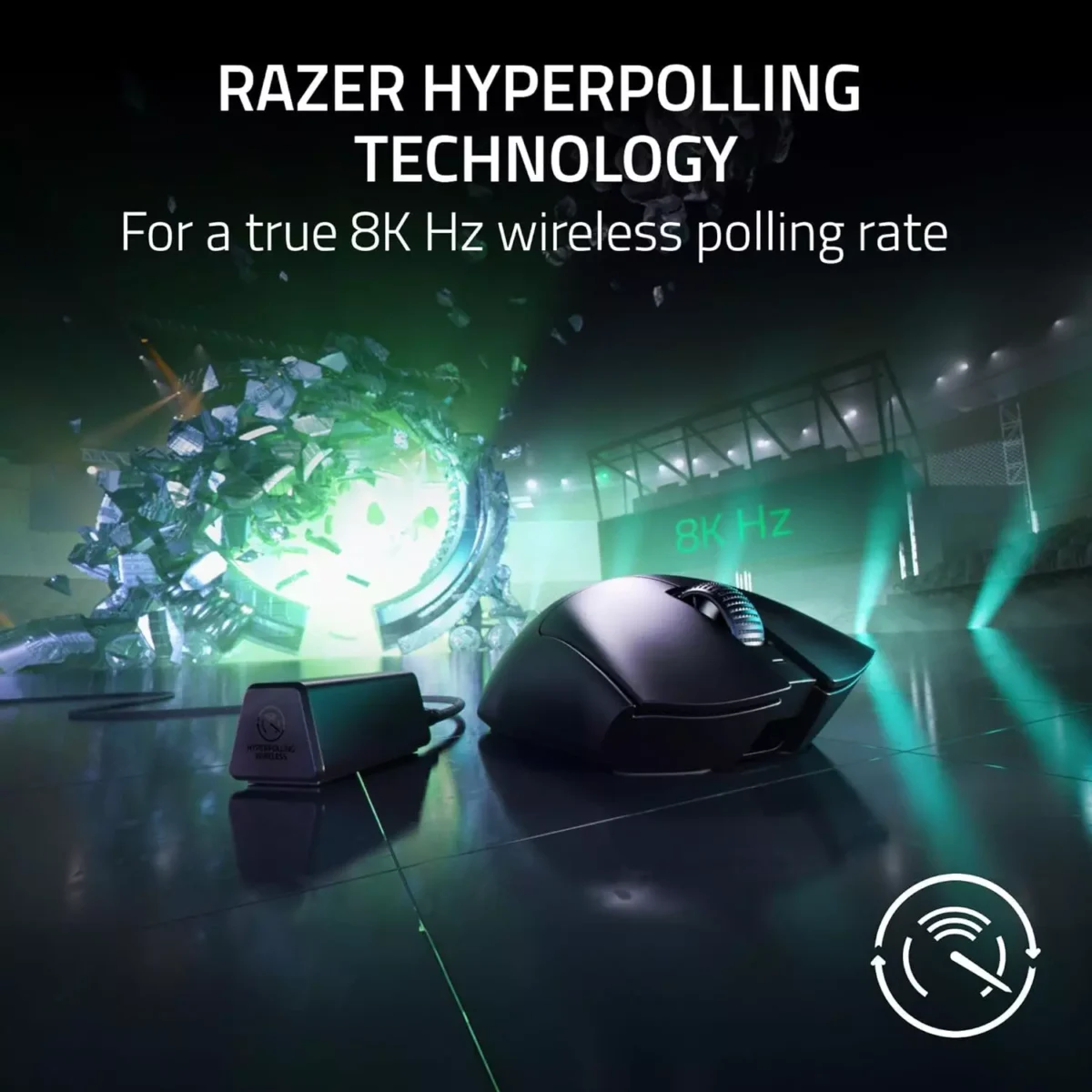 RAZER DEATHADDER V3 PRO Wireless Gaming Mouse + HyperPolling Wireless Dongle 8K Polling (Black)