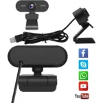 AUKEY 1080P Webcam Full HD 2.1 Mega Pixel With Dual Microphone, Auto focus, 30 FPS, Wide Angle 110