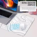 Abstract White Gaming Mouse Pad - Extended Size 80 x 30 CM