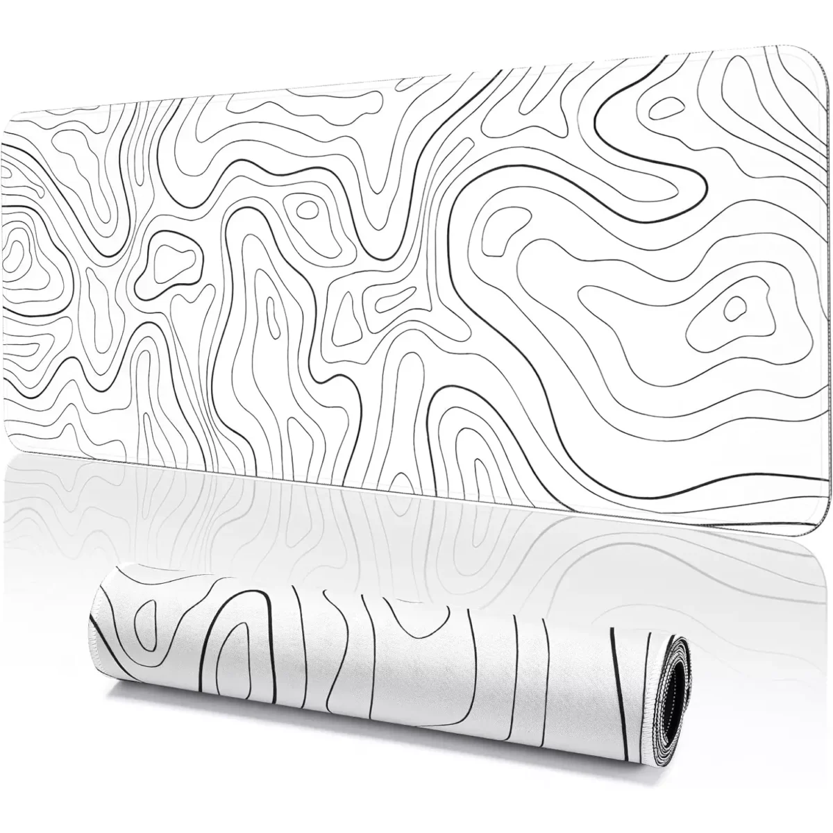 Abstract White Gaming Mouse Pad - Extended Size 80 x 30 CM
