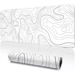 Abstract White Gaming Mouse Pad - Extended Size 80 x 30 CM
