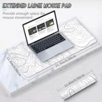 Abstract White Gaming Mouse Pad - Extended Size 80 x 30 CM