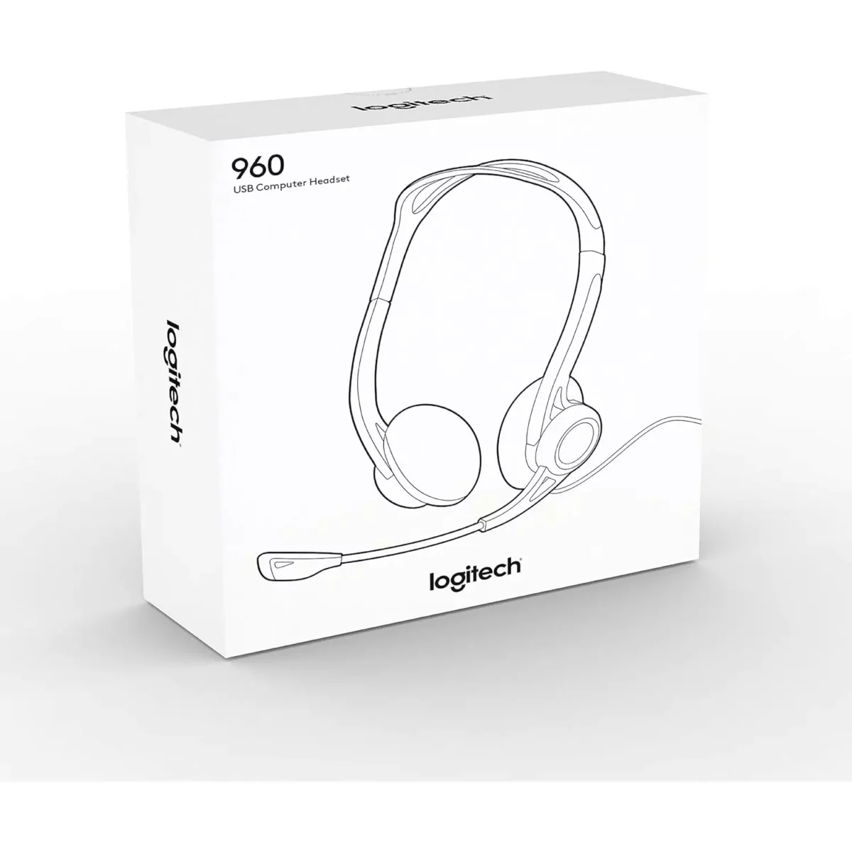 Logitech 960 USB Stereo Headset, Noise-Cancelling Microphone