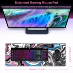 Pink blue Fluid Gaming Mouse Pad - Extended Size 80 x 30 CM
