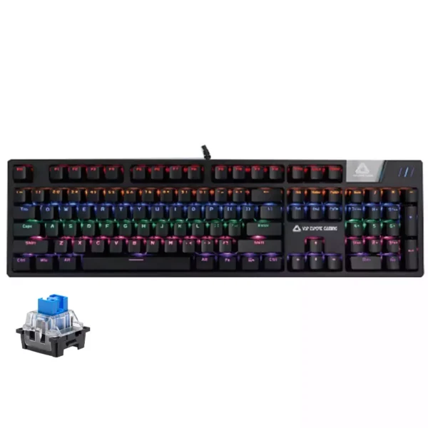 VSP VM03 Gaming Mechanical Keyboard - Hot Swappable Blue Switch (Outemu) - Aluminum Alloy Frame - Rainbow LED