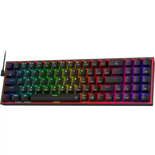 Redragon K628 Pollux RGB 75% Mechanical Gaming Keyboard - Red Switch (Black)