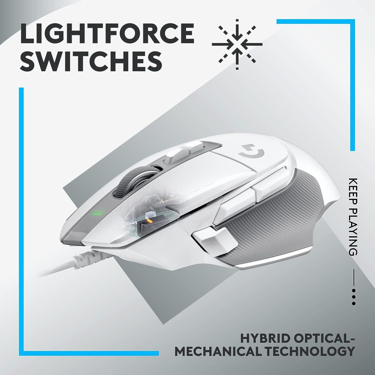 Logitech G502 X Gaming Mouse Hero Sensor 25K (White)