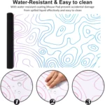 Abstract Gaming Mouse Pad - Extended Size 90 x 40 CM (Blue Pink)