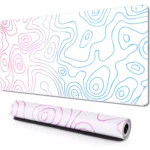 Abstract Gaming Mouse Pad - Extended Size 90 x 40 CM (Blue Pink)
