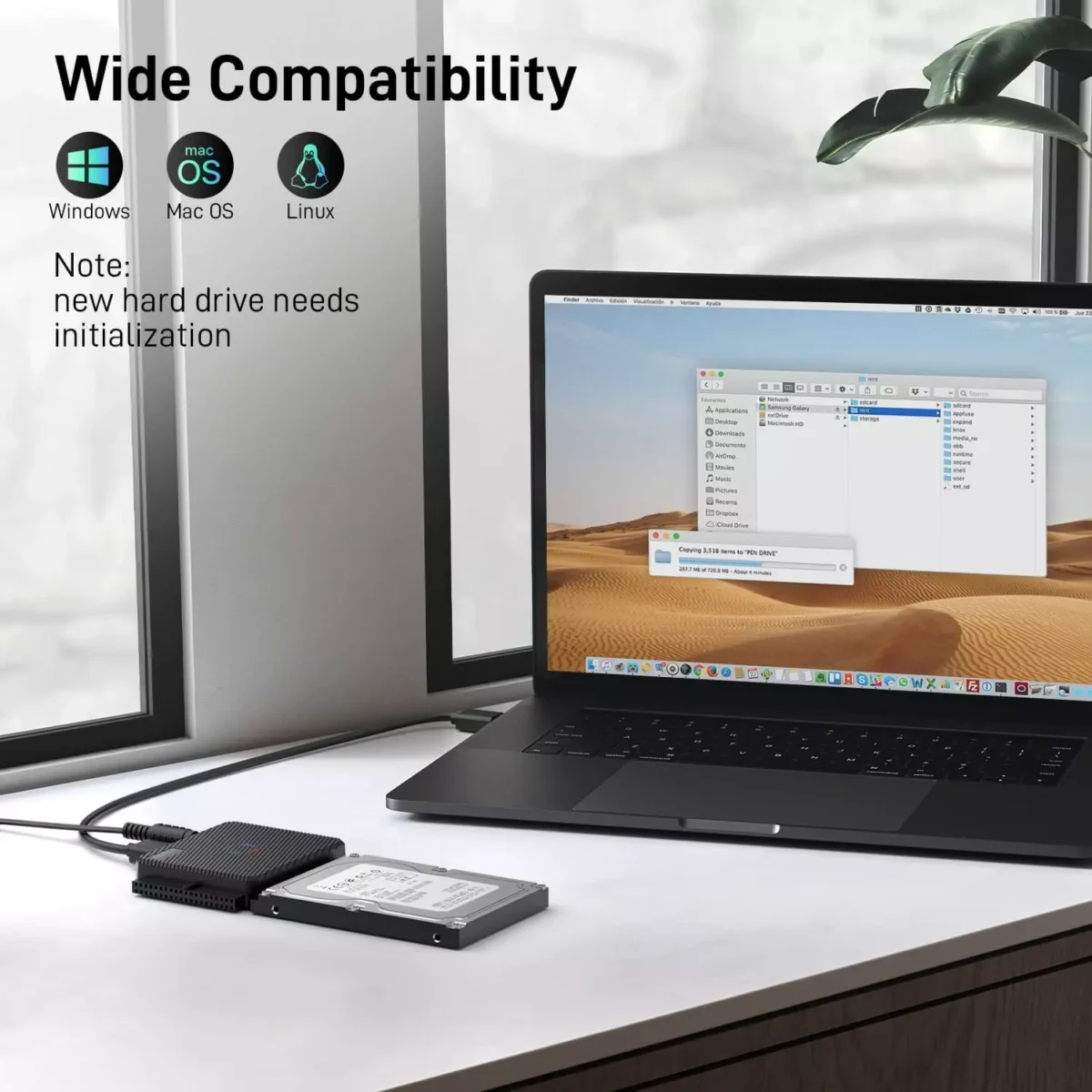 FIDECO SATAIDE to USB 3.0 Adapter, Hard Drive Adapter Cable Converter for Universal 2.53.5 Inch IDE HDD