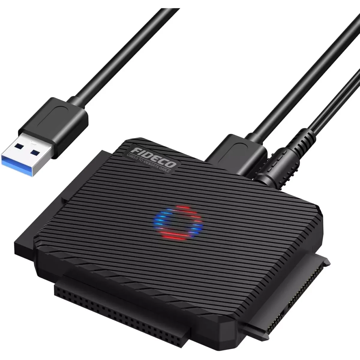FIDECO SATAIDE to USB 3.0 Adapter, Hard Drive Adapter Cable Converter for Universal 2.53.5 Inch IDE HDD