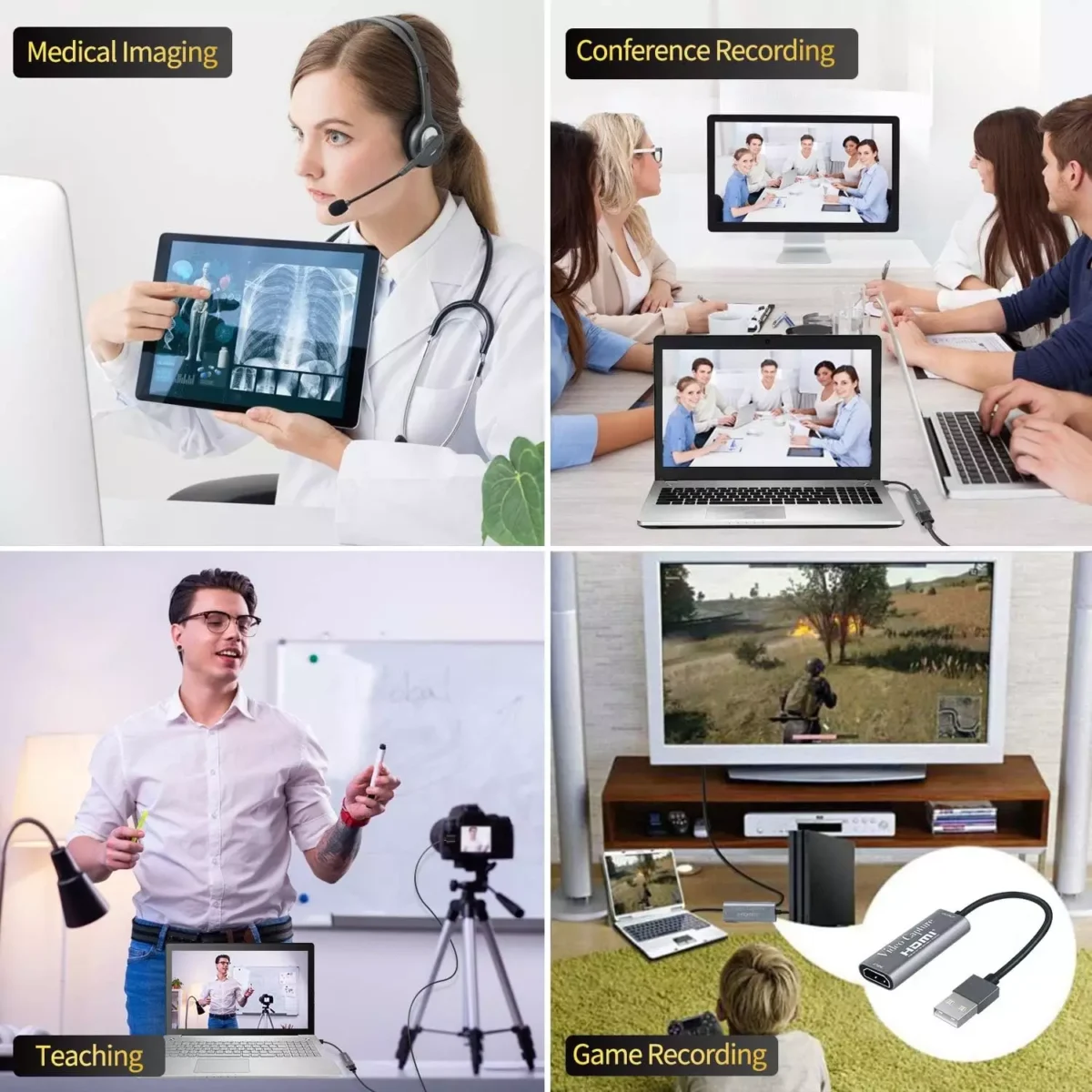 HDMI Capture Card 1060P @60HZ, 4K @30HZ (USB)