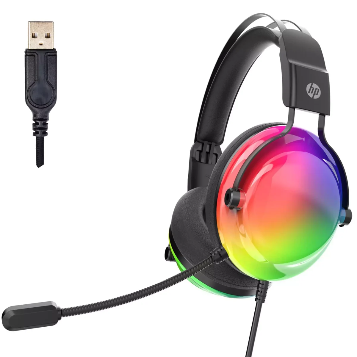 HP DHE-8005T RGB USB Gaming Headset - 7.1 Surround Sound