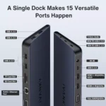 IVANKY 15 in 1 Triple Display Universal Docking Station USB C Laptop Docking Station with 100W Power Adapter Dual 4K Thunderbolt 34 Displaylink 2HDMI VGA