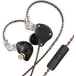 KZ ZS10 Pro 4BA+1DD 5 Driver in-Ear HiFi Metal Earphones with Stainless Steel Faceplate, 2 Pin Detachable Cable (with Mic, Black)