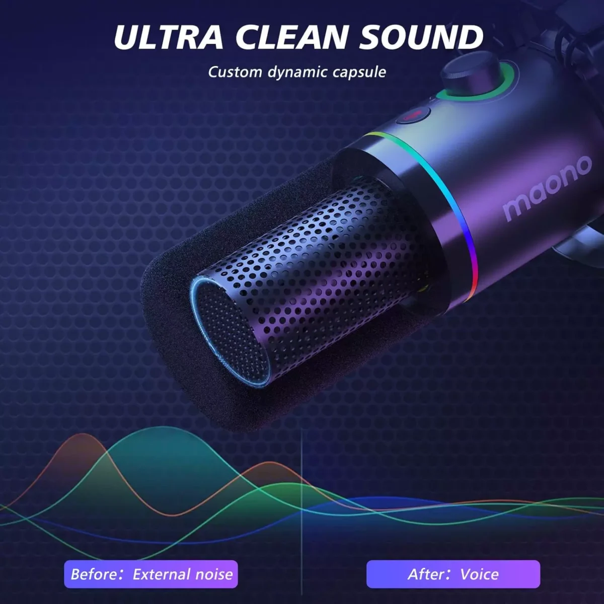 MAONO PD200XS XLR/USB Podcast Dynamic Microphone Kit with Boom Arm