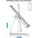 OMOTON C2 Adjustable Cell Phone Stand, Aluminum Desktop Cellphone Stand with Anti-Slip Base and Convenient Charging Port, Fits All Smart Phones